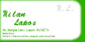 milan lapos business card